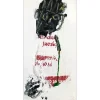 HASCH Victor - Peinture originale à l'acrylique et collages sur carton "JM Basquiat" 43x22cm - 2012