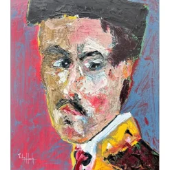 HASCH Victor - Peinture originale à l'acrylique sur toile "El Picador" 65x54cm (15F) - 1998
