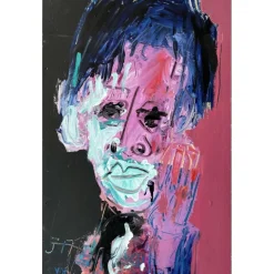 HASCH Victor - Peinture originale à l'acrylique "Jean Michel Basquiat" 77x50cm