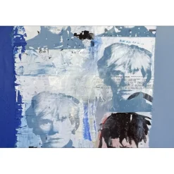 HASCH Victor - Peinture originale à l'acrylique sur toile "Andy Warhol et JM Basquiat " 130x89cm (60P) - 2011