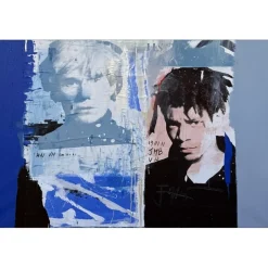 HASCH Victor - Peinture originale à l'acrylique sur toile "Andy Warhol et JM Basquiat " 130x89cm (60P) - 2011