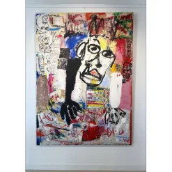 HASCH Victor - Peinture originale à l'acrylique sur toile "Andy Warhol" 195x130cm (120F) - 1999