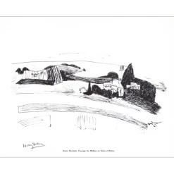 HAYDEN Henri - Lithographie signée au crayon "Paysage du Mollien en S/Marne" 27x21cm - 1961