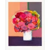 HEMERET Claude - Lithographie originale "Bouquet de fleurs dans un vase" 60x45cm