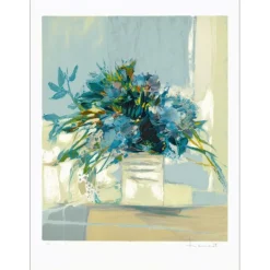 HEMERET Claude - Lithographie originale "Le bouquet de fleurs" 76x56cm