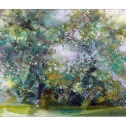 HILAIRE Camille - Aquarelle originale "Matin en Normandie, Le verger" 34x42cm