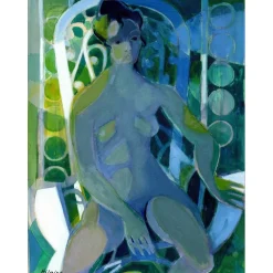 HILAIRE Camille - Aquarelle originale "Femme au fauteuil" 55x42cm