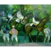 HILAIRE Camille - Huile sur Toile "Chevaux et Jockeys à Deauville" 73x92cm (30F)