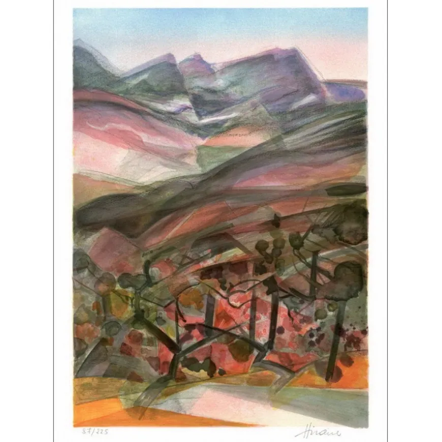 HILAIRE Camille - Lithographie originale "Côte d'Azur, Mont Ste Victoire" 50x37cm