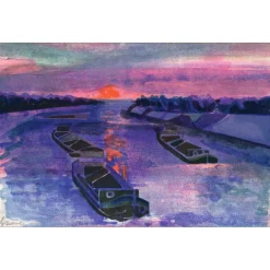 HILAIRE Camille - Lithographie originale sur Japon "Le Rhin" 40x59cm - 1975