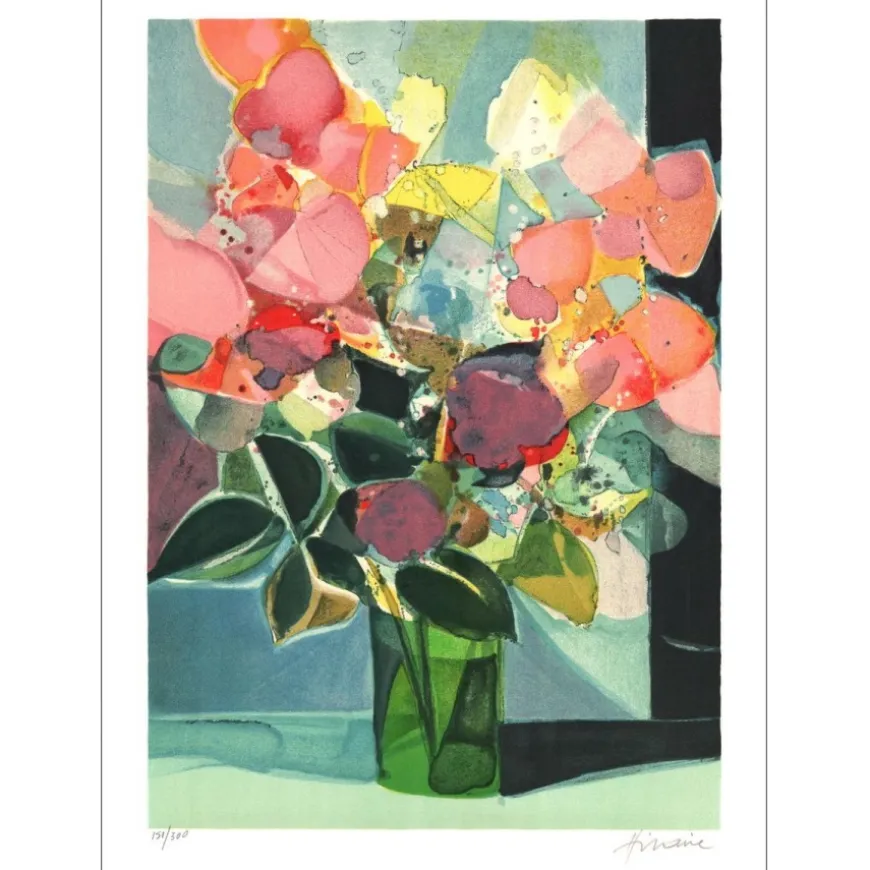 HILAIRE Camille - Lithographie originale "Bouquet I" 53x37cm
