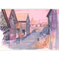 HILAIRE Camille - Lithographie originale "La Weiss à Kaysersberg" 40x59cm - 1975