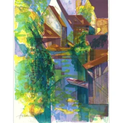 HILAIRE Camille - Lithographie originale "La Lauch à Colmar" 40x29cm - 1975