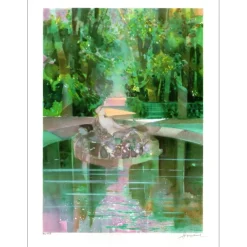 HILAIRE Camille - Lithographie originale "Reflet sur la fontaine" 76x55cm