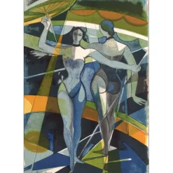 HILAIRE Camille - Lithographie originale "Le cirque, Les fildeféristes" 53x37cm