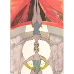 HILAIRE Camille - Lithographie originale "Le cirque, Les équilibristes" 53x37cm