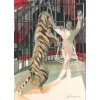 HILAIRE Camille - Lithographie originale "Le cirque, le dompteur et le tigre" 53x37cm