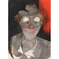 HILAIRE Camille - Lithographie originale "Le cirque, le clown " 53x37cm