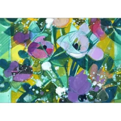 HILAIRE Camille - Peinture originale à la gouache "Bouquet de fleurs" 62x43cm
