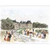 HUCHET Urbain - Lithographie originale "Paris, Le jardin du Luxembourg" 54x76cm