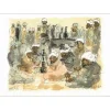 HUCHET Urbain - Lithographie originale "Impressions d'Egypte I" 30x45cm