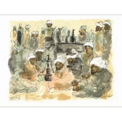 HUCHET Urbain - Lithographie originale "Impressions d'Egypte I" 30x45cm