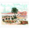 HUCHET Urbain - Lithographie originale "Côte d'Azur, Le Lavandou" 50x65cm