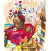 INNOCENT Franck - Dessin original "Nature morte au bouquet" 25x20cm