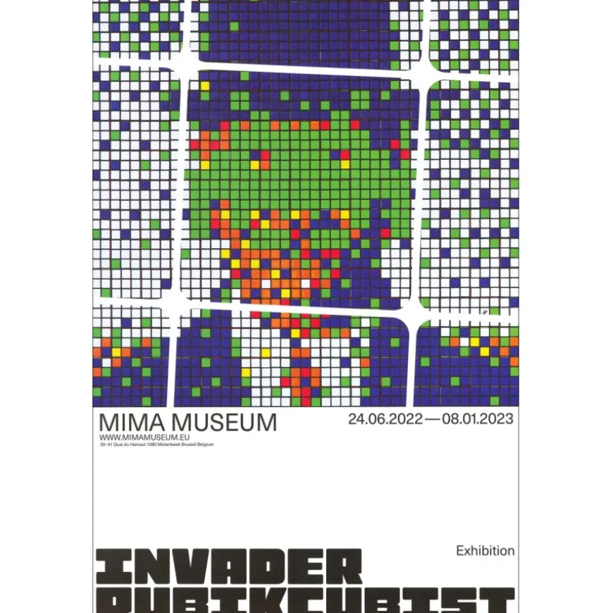 INVADER - Affiche "Exposition RUBIKCUBIST 3" 60x40cm - 2023