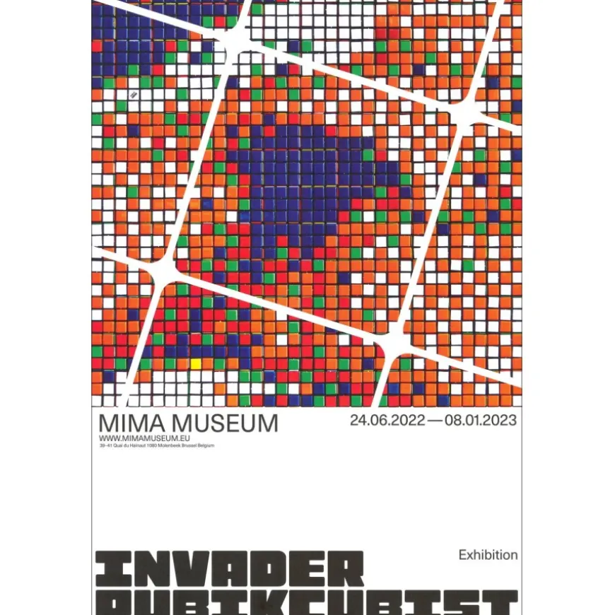 INVADER - Affiche "Exposition RUBIKCUBIST 10" 60x40cm - 2023