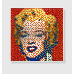 INVADER - Giclée sur Panneau "Rubik Shot Red Marilyn NVDR1-4" 100x100cm - 2023