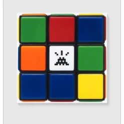 INVADER - Giclée sur Panneau "Invaded Cube NVDR1-1" 100x100cm - 2023