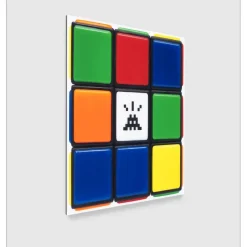 INVADER - Giclée sur Panneau "Invaded Cube NVDR1-1" 100x100cm - 2023