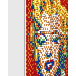 INVADER - Giclée sur Panneau "Rubik Shot Red Marilyn NVDR1-4" 100x100cm - 2023