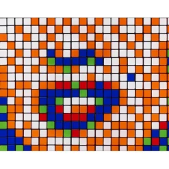 INVADER - Giclée sur Panneau "Rubik Shot Red Marilyn NVDR1-4" 100x100cm - 2023