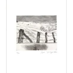 JACQUEMIN André - Gravure originale "Paysage 12" 32x25cm - 1984