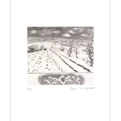 JACQUEMIN André - Gravure originale "Paysage 08" 32x25cm - 1984