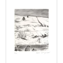 JACQUEMIN André - Gravure originale "Paysage 05" 32x25cm - 1984