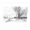 JACQUEMIN André - Gravure originale "Paysage de Lorraine 02" 50x65cm - 1979