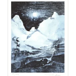 JACUS Jean Théobald - Lithographie "Les montagnes" 32x25cm - 1971