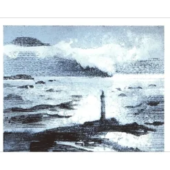 JACUS Jean Théobald - Lithographie "Le phare" 32x25cm - 1971