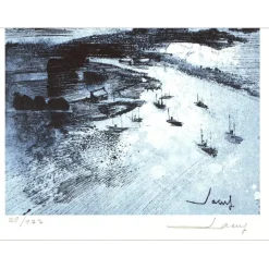 JACUS Jean Théobald - Lithographie "Le phare" 32x25cm - 1971