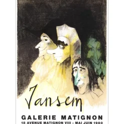 JANSEM Jean - Lithographie "Exposition, Galerie Matignon, Paris" 76x54cm - 1980