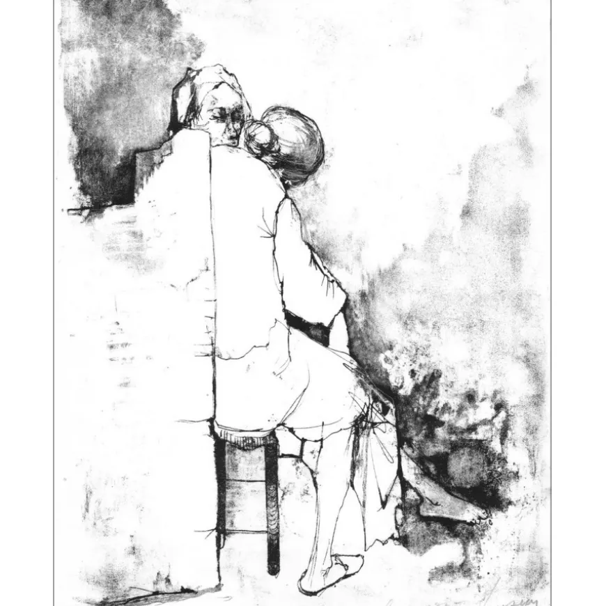 JANSEM Jean - Lithographie originale "Personnages" 33x25cm