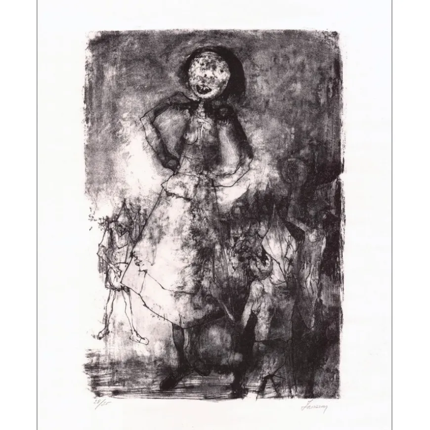 JANSEM Jean - Lithographie originale "Personnages" 56x45cm