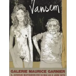 JANSEM Jean - Lithographie "Exposition, Galerie Maurice Garnier, Paris" 74x53cm - 1973