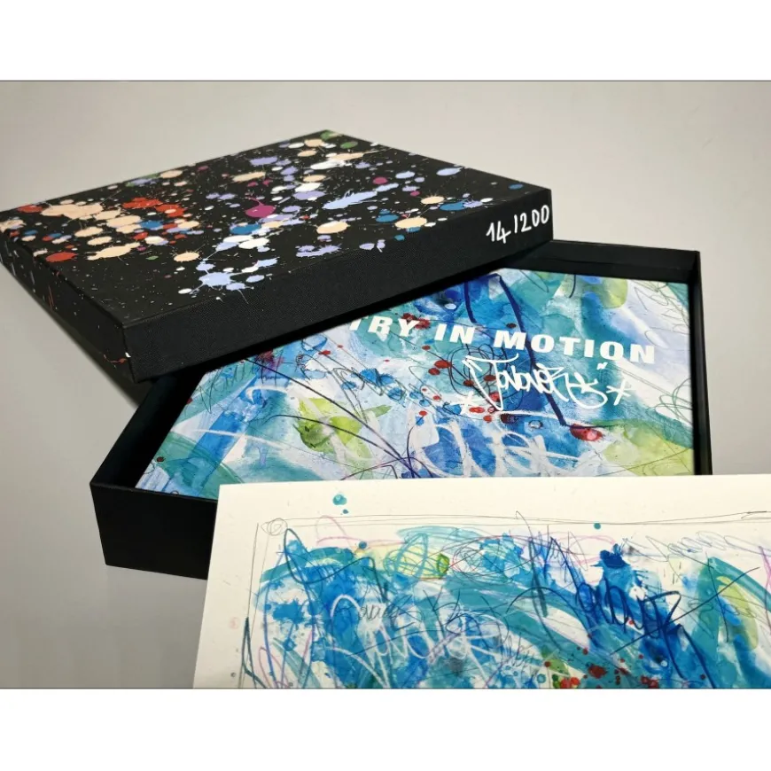 JONONE - Coffret "Poetry in Motion" (Peinture + sérigraphie rehaussée (unique) signée + ouvrage)