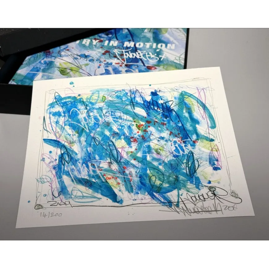 JONONE - Coffret "Poetry in Motion" (Peinture + sérigraphie rehaussée (unique) signée + ouvrage)