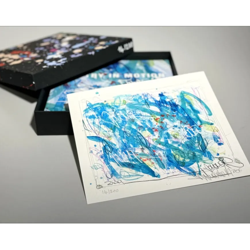 JONONE - Coffret "Poetry in Motion" (Peinture + sérigraphie rehaussée (unique) signée + ouvrage)