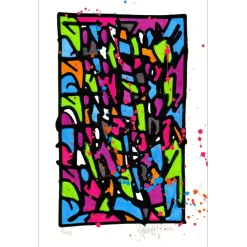 JONONE - HPM Acrylique et sérigraphie (unique) "HPM 2018-V4" 121x81cm - 2018